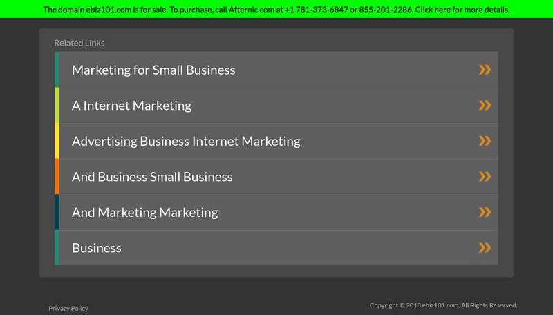 E Biz 101: Creating a Web Based Business Website E Biz 101: Creating a Web Based Business Website