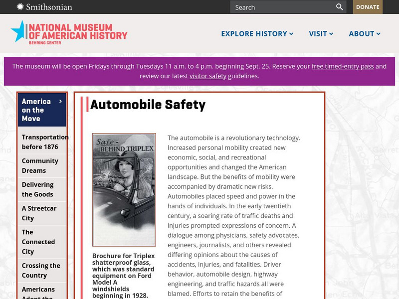 National Museum of American History: Themes: Auto Safety Pioneers Website National Museum of American History: Themes: Auto Safety Pioneers Website