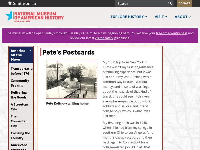 National Museum of American History: Themes: Pete's Postcard Website National Museum of American History: Themes: Pete's Postcard Website
