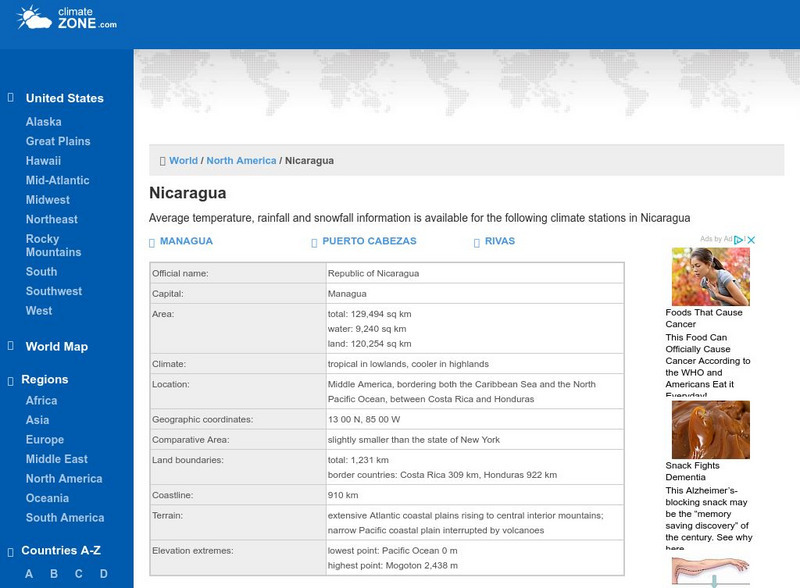 Climate Zone: Climate of Nicaragua Handout Climate Zone: Climate of Nicaragua Handout