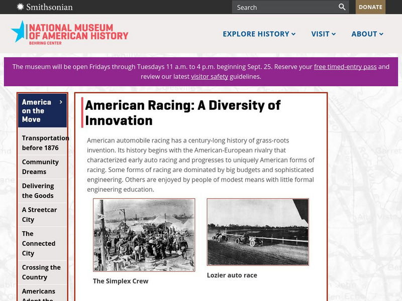 National Museum of American History: American Racing: A Diversity of Innovation Website National Museum of American History: American Racing: A Diversity of Innovation Website