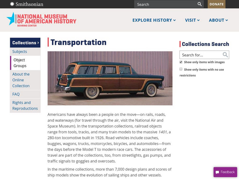 National Museum of American History: Collection: Transportation Graphic National Museum of American History: Collection: Transportation Graphic