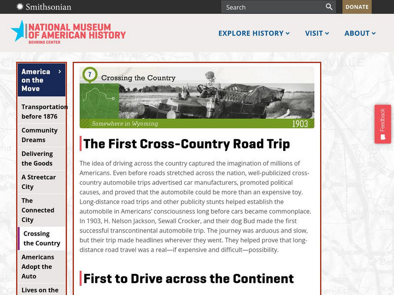 National Museum of American History: Crossing the Country: Somewhere in Wyoming 1903 Website