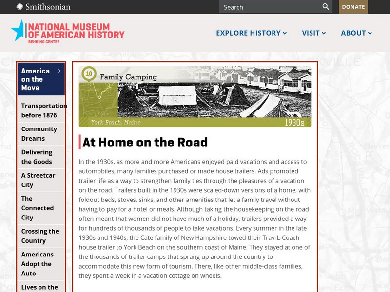 National Museum of American History: Family Camping: York Beach, Maine Website National Museum of American History: Family Camping: York Beach, Maine Website