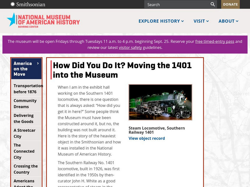 National Museum of American History: How Did You Do It? Moving 1401 Into the Museum Website National Museum of American History: How Did You Do It? Moving 1401 Into the Museum Website