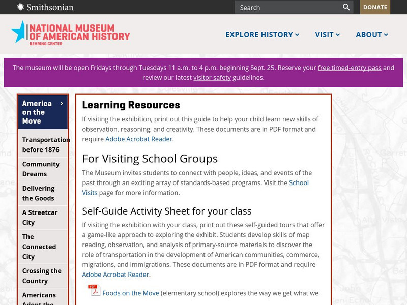 National Museum of American History: Learning Resources Unit Plan National Museum of American History: Learning Resources Unit Plan