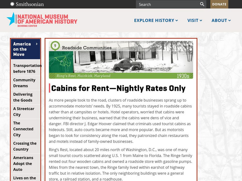 National Museum of American History: Roadside Communities: Ring's Rest, Muirkirk, Maryland Website National Museum of American History: Roadside Communities: Ring's Rest, Muirkirk, Maryland Website
