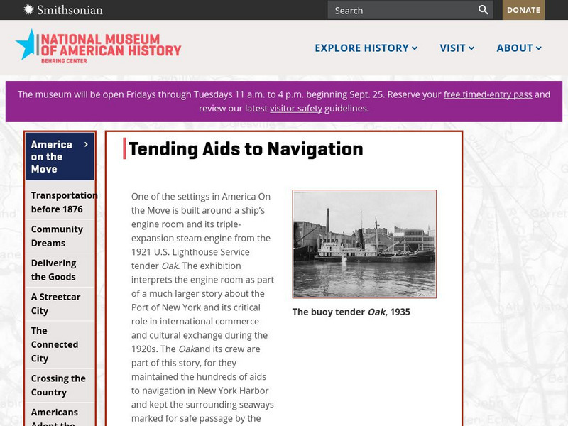 National Museum of American History: Tending Aids to Navigation Activity National Museum of American History: Tending Aids to Navigation Activity