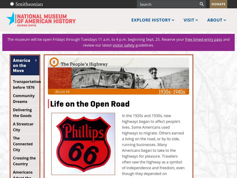National Museum of American History: The People's Highway: Route 66: 1930s 1940s Website National Museum of American History: The People's Highway: Route 66: 1930s 1940s Website