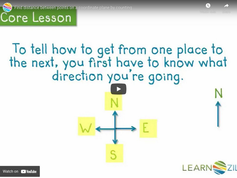 Learn Zillion: Find Distance Between Points on a Coordinate Plane by Counting Instructional Video