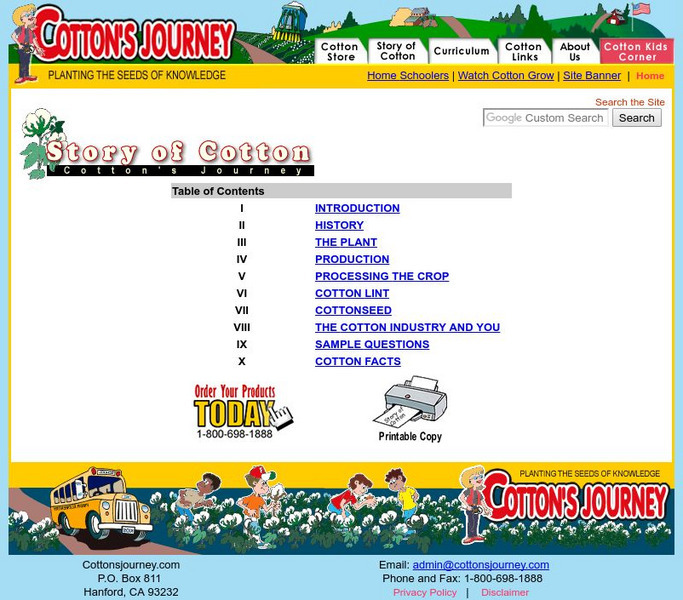 Cotton's Journey Website Cotton's Journey Website