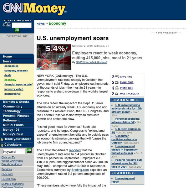 Cnn Money: Us Unemployment Soars Article Cnn Money: Us Unemployment Soars Article