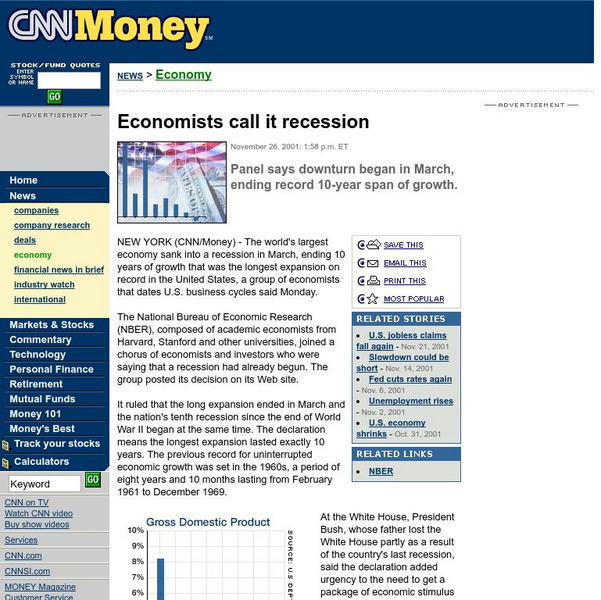 Cnn: Economists Call It Recession Article Cnn: Economists Call It Recession Article