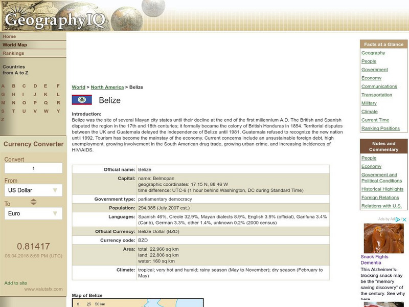 Geography Iq: Belize Handout