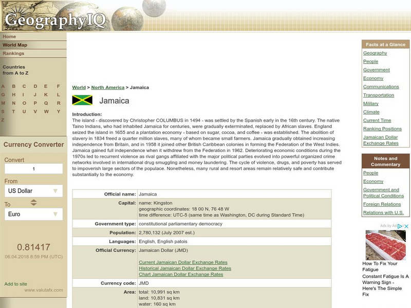 Geography Iq: Jamaica Handout