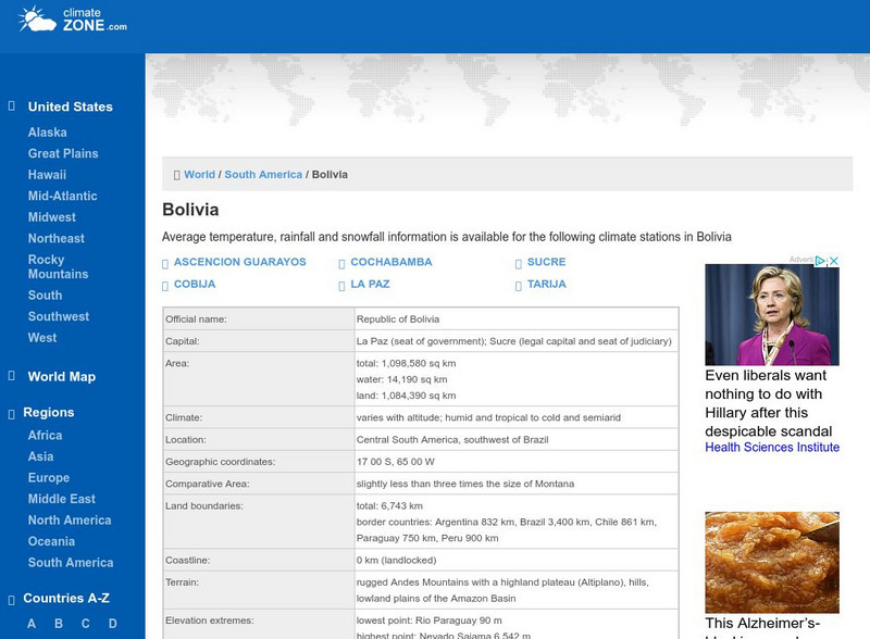 Climate Zone: Bolivia Handout Climate Zone: Bolivia Handout