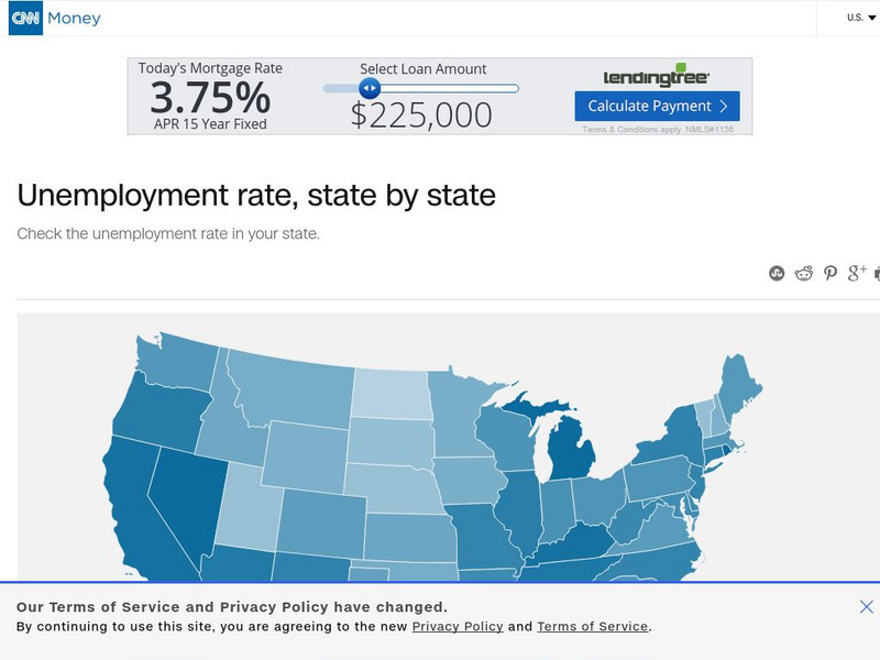 Cnn Money: Unemployment Rate, State by State Graphic Cnn Money: Unemployment Rate, State by State Graphic