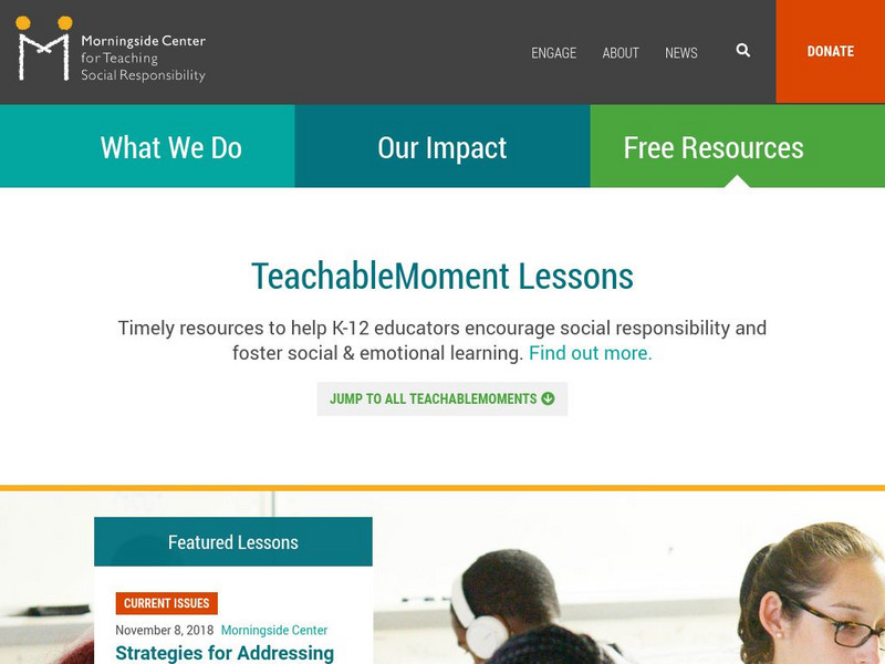 Morningside Center for Teaching Social Responsibility: Teachable Moment Website Morningside Center for Teaching Social Responsibility: Teachable Moment Website