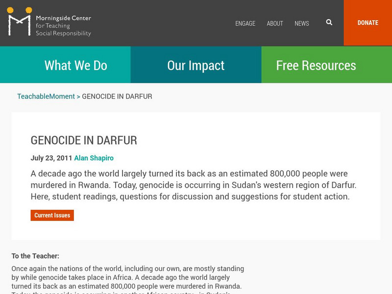 Teachable moment.org: Genocide in Darfur Website