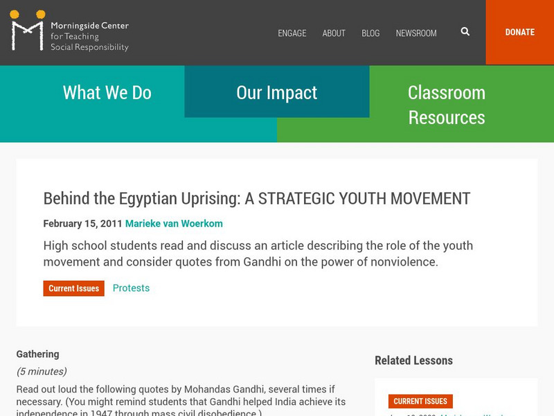 Teachable Moment: Behind the Egyptian Uprising: A Strategic Youth Movement Lesson Plan