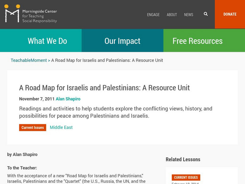 Teaching Social Responsibility: Teachable Moment: Israelis & Palestinians Lesson Plan Teaching Social Responsibility: Teachable Moment: Israelis & Palestinians Lesson Plan