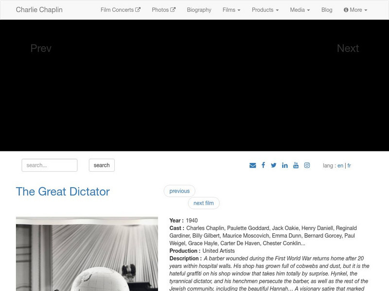 Charlie Chaplin: The Great Dictator Instructional Video
