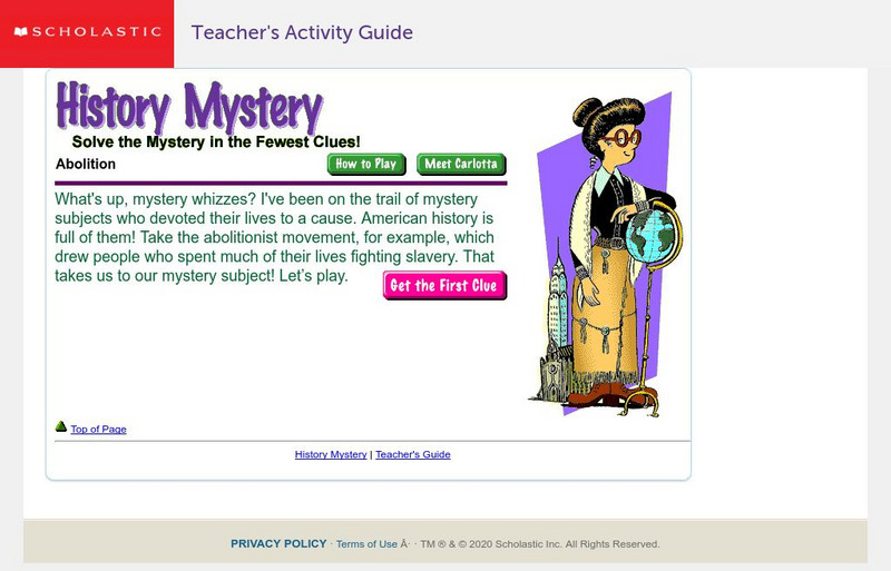 Scholastic History Mystery: Abolition Interactive Scholastic History Mystery: Abolition Interactive