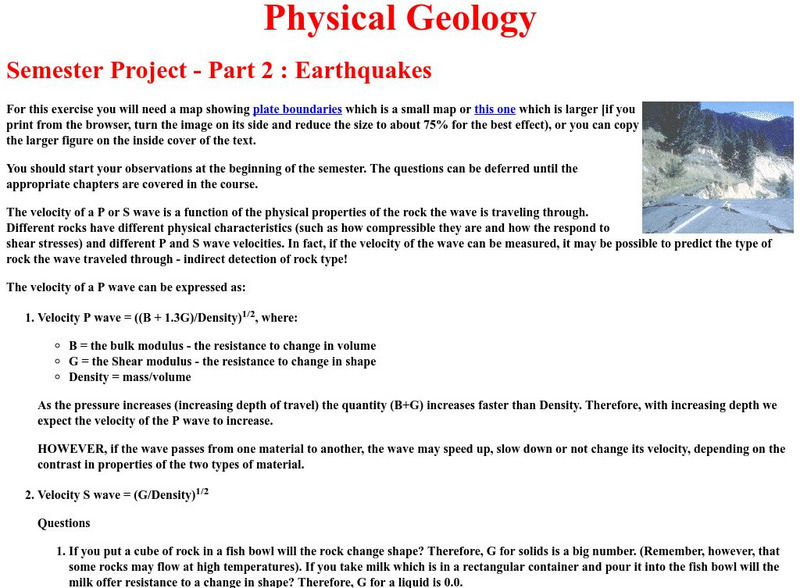 University of Houston: Earthquakes Lesson Plan University of Houston: Earthquakes Lesson Plan