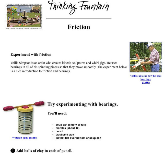 Thinking Fountain: Friction Activity Thinking Fountain: Friction Activity