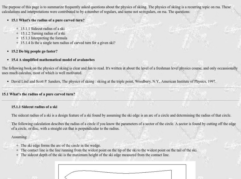 University of Utah: Dept. Of Mathematics: Physics of Skiing Website University of Utah: Dept. Of Mathematics: Physics of Skiing Website