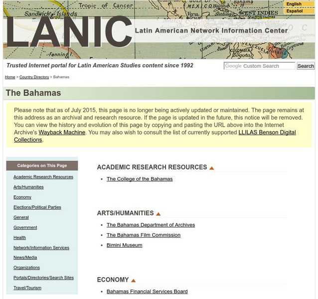 University of Texas at Austin: The Bahamas Website University of Texas at Austin: The Bahamas Website