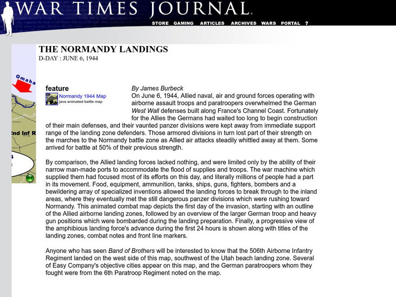 War Times Journal: The Normandy Landings: D Day: June 6, 1944 Interactive War Times Journal: The Normandy Landings: D Day: June 6, 1944 Interactive