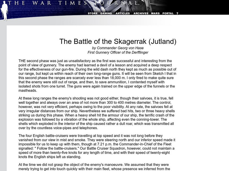 War Times Journal: The Battle of Skagerrak (Jutland) Primary War Times Journal: The Battle of Skagerrak (Jutland) Primary