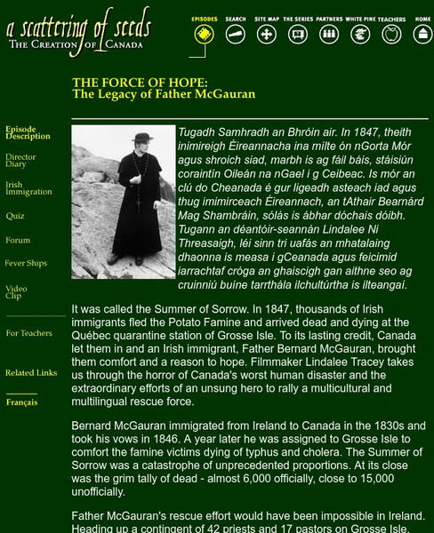 White Pine Pictures: The Force of Hope: The Legacy of Father Mc Gauran Handout White Pine Pictures: The Force of Hope: The Legacy of Father Mc Gauran Handout