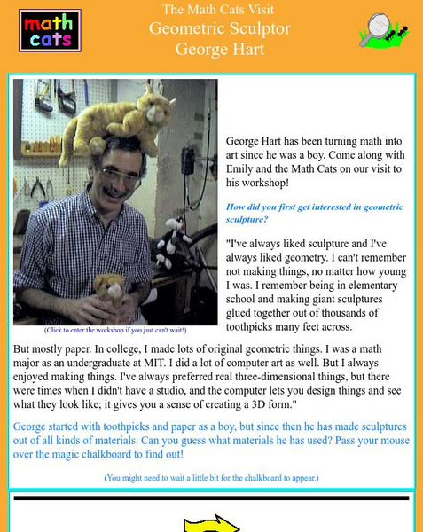 Math Cats: The Math Cats Visit Geometric Sculptor George Hart Interactive Math Cats: The Math Cats Visit Geometric Sculptor George Hart Interactive
