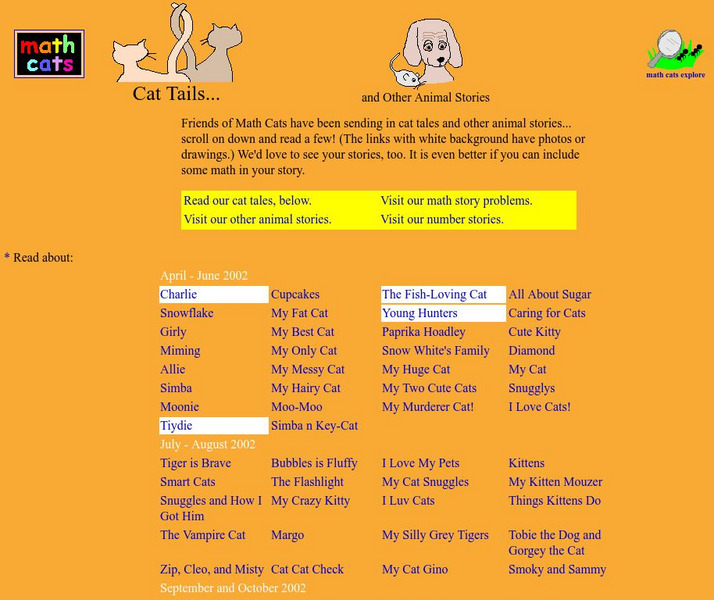 Math Cats: Cat Tails and Other Animal Stories Activity Math Cats: Cat Tails and Other Animal Stories Activity