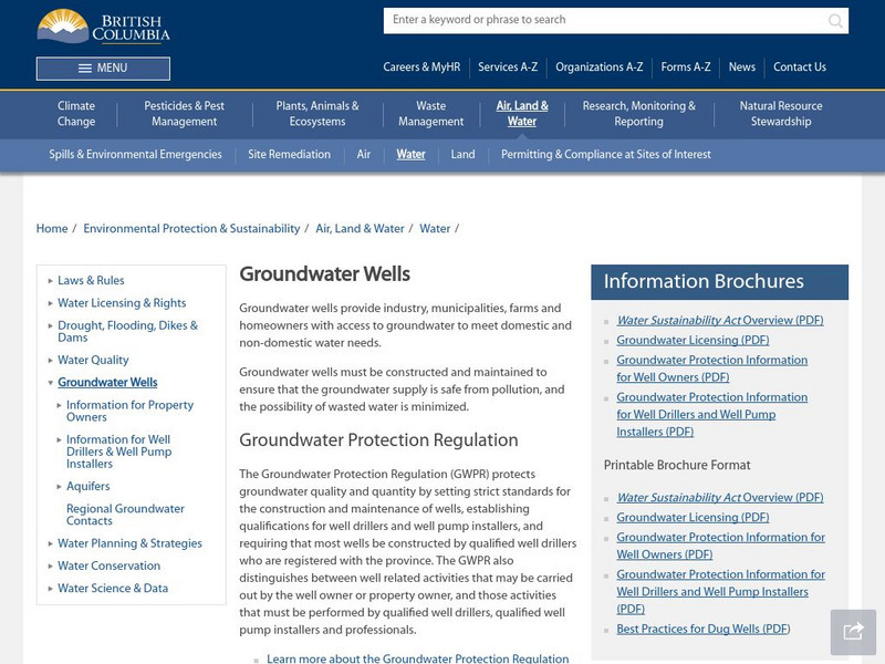 Water Stewardship Division: Ground Water Website Water Stewardship Division: Ground Water Website