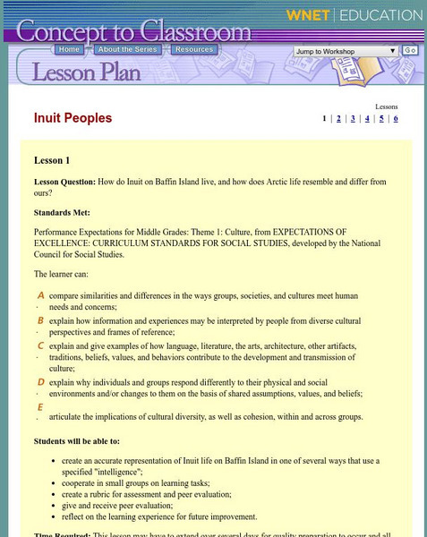 Wnet: Thirteen: Inuit Peoples Lesson Plan