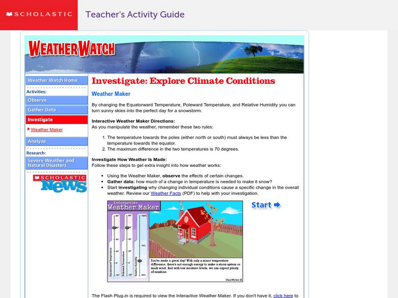 Scholastic: Investigate: Explore Climate Condition Activity Scholastic: Investigate: Explore Climate Condition Activity