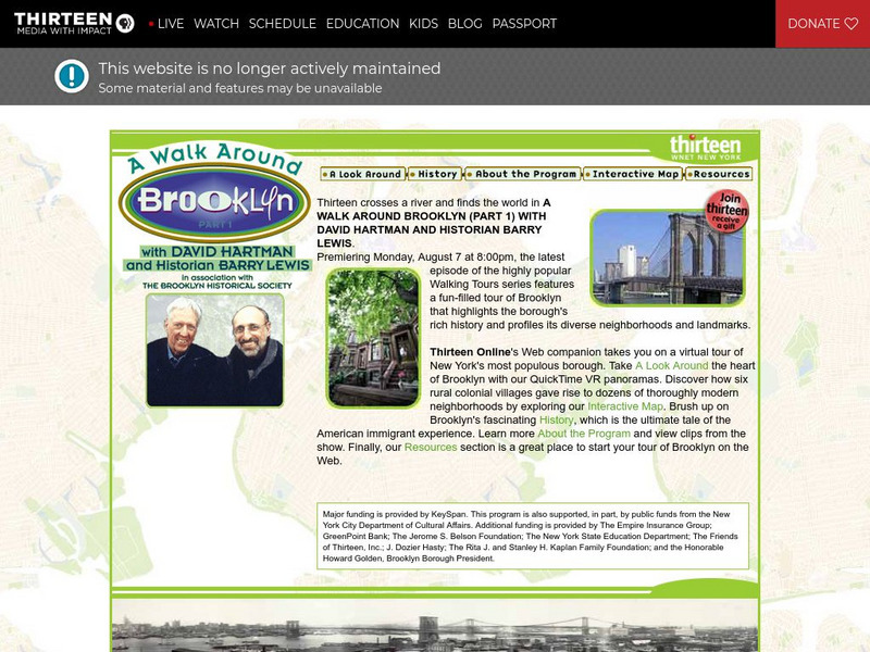 Wnet: Thirteen: New York: A Walk Around Brooklyn Website Wnet: Thirteen: New York: A Walk Around Brooklyn Website