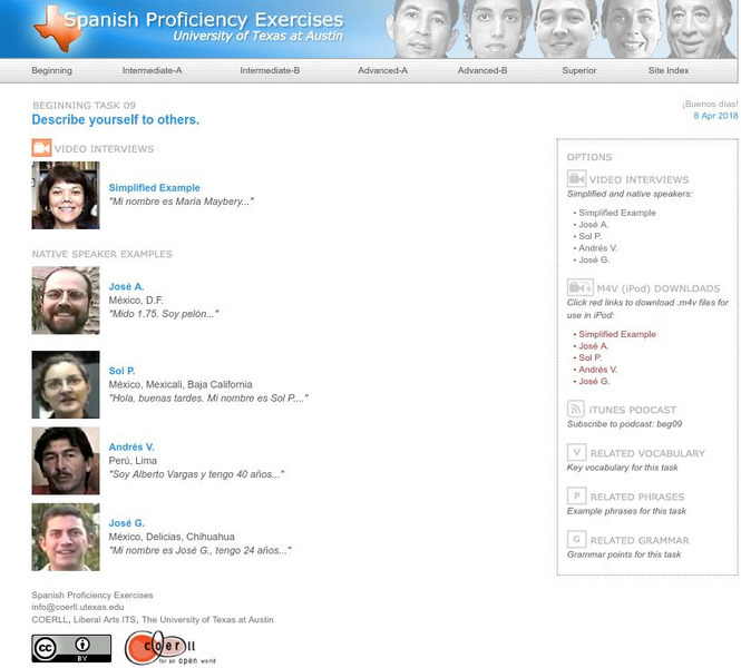University of Texas: Describing Yourself Audio University of Texas: Describing Yourself Audio