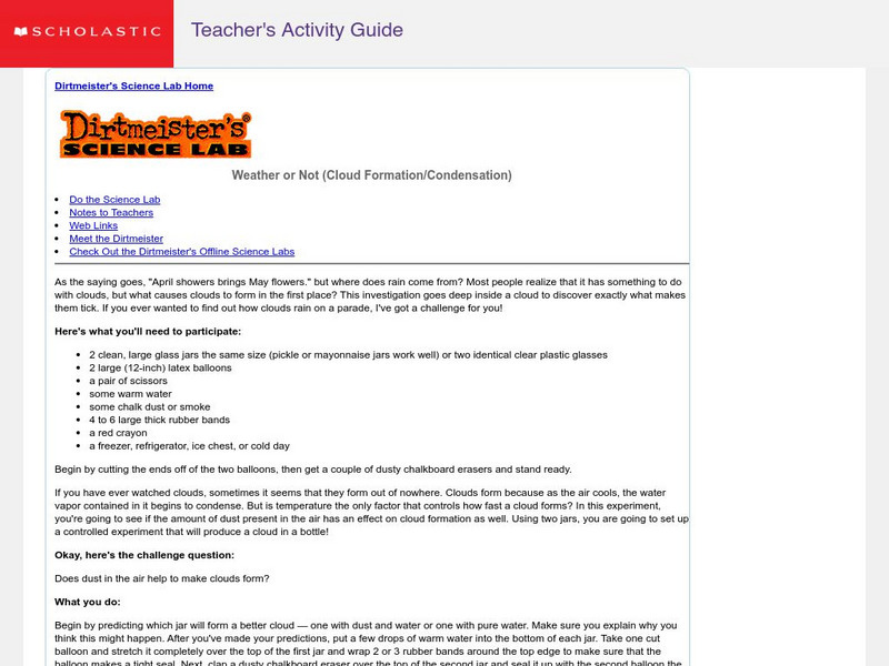 Scholastic: Dirtmeister's Science Lab: Weather or Not Activity Scholastic: Dirtmeister's Science Lab: Weather or Not Activity
