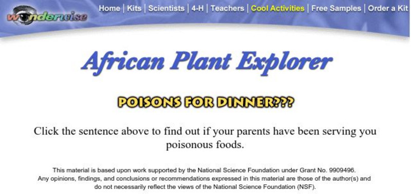 University of Nebraska State Museum: Poisons for Dinner? Interactive University of Nebraska State Museum: Poisons for Dinner? Interactive