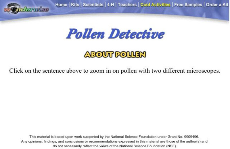 University of Nebraska State Museum: Pollen Detective: About Pollen Interactive