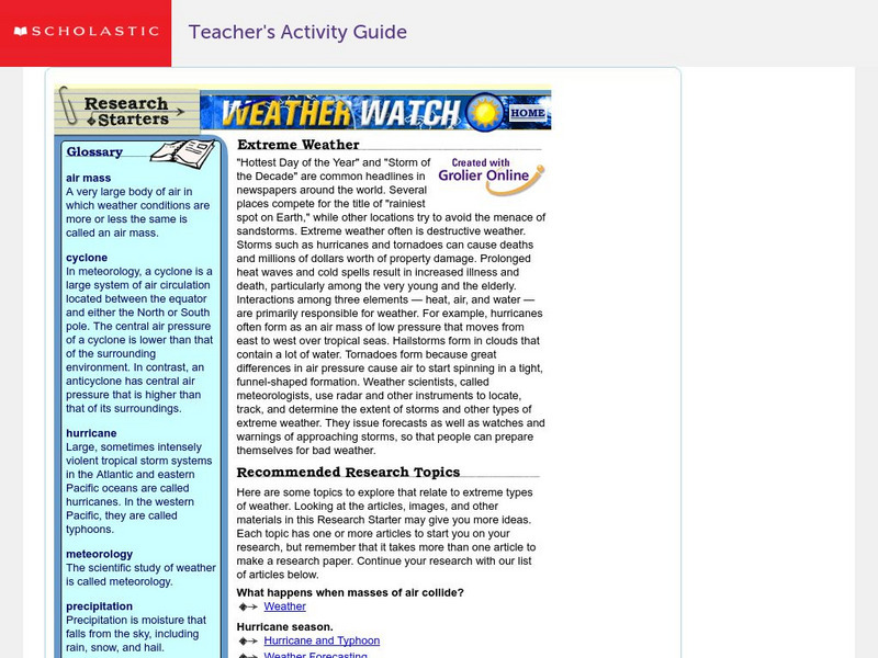 Scholastic: Extreme Weather Handout Scholastic: Extreme Weather Handout