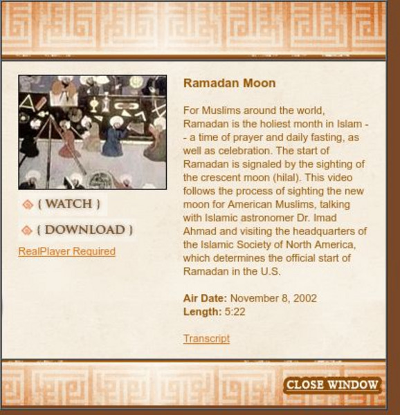 Wnet: Thirteen: Access Islam: Ramadan Moon Instructional Video Wnet: Thirteen: Access Islam: Ramadan Moon Instructional Video