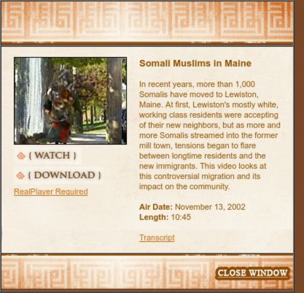 Wnet: Thirteen: Access Islam: Somali Muslims in Maine Instructional Video Wnet: Thirteen: Access Islam: Somali Muslims in Maine Instructional Video