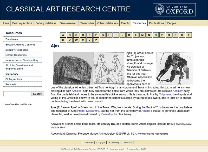 Beazley Archive: Ajax Website