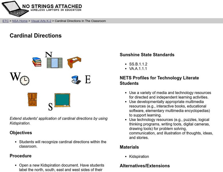 No Strings Attached: Cardinal Directions in the Classroom Lesson Plan