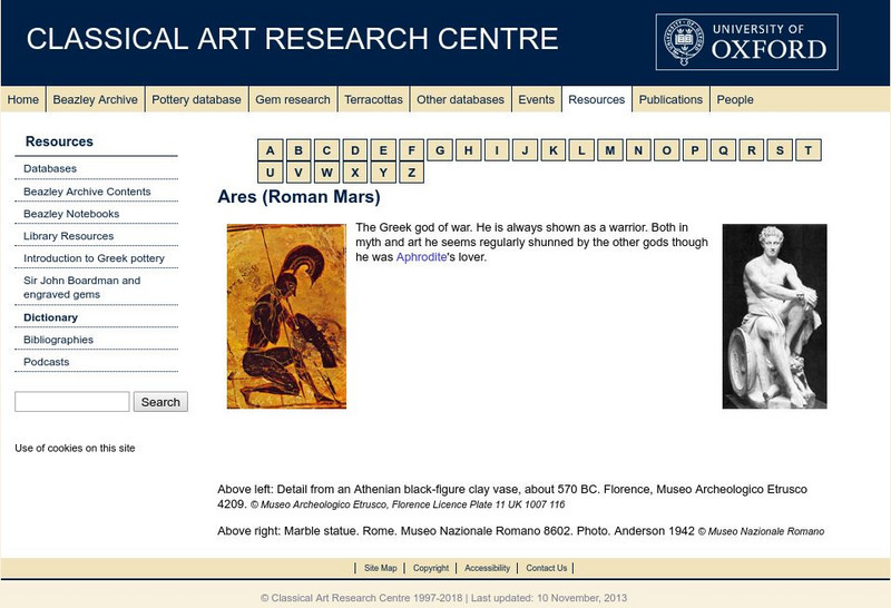 Beazley Archive: Ares Website